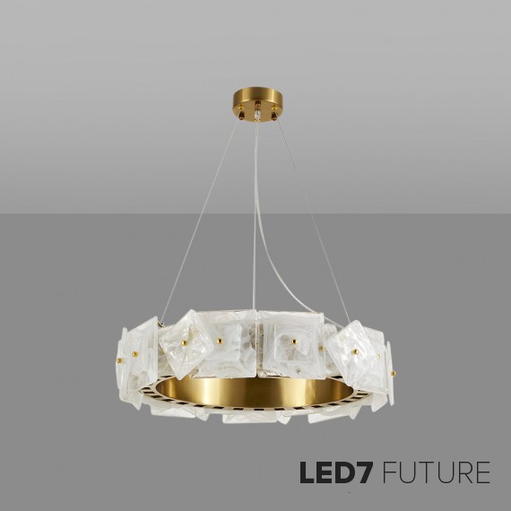 Loft Industry Modern - Small Square Marble Chandelier